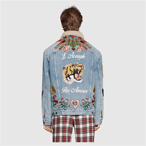 gucci super mini denim|gucci denim jacket outlet.